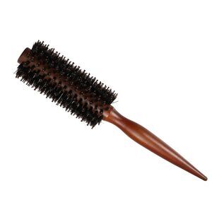 Round Brush Hairstyle Wavy Styling Tool Brush Wood Brown 1.89"